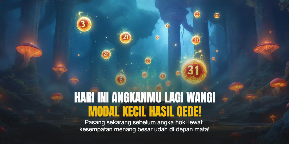 Bola angka bercahaya dengan nuansa hutan jamur mistis, mewakili aura hoki dan angka jitu yang melayang di udara.